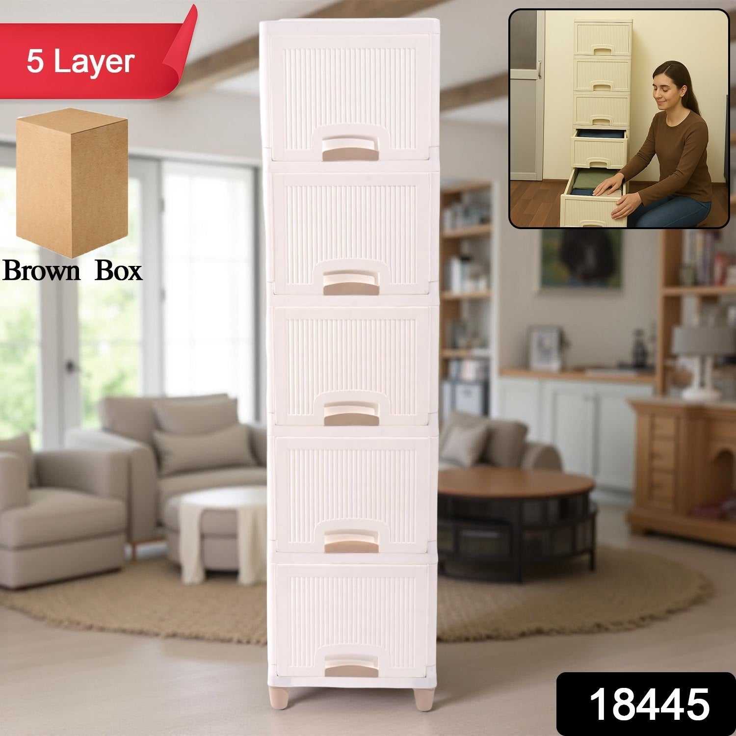 Multi-Purpose 5-Layer Plastic Storage Drawer Cabinet for Home and Office Multi-Purpose 5-Layer Plastic Storage Drawer Cabinet for Home and Office